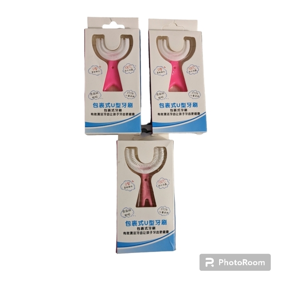 Children U Shaped Toothbrush. 360 Degrees Oral Cleaning. 3 packs. Pink. … - Picture 5 of 8